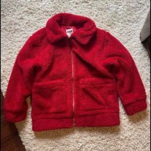 Garage Red Sherpa Coat